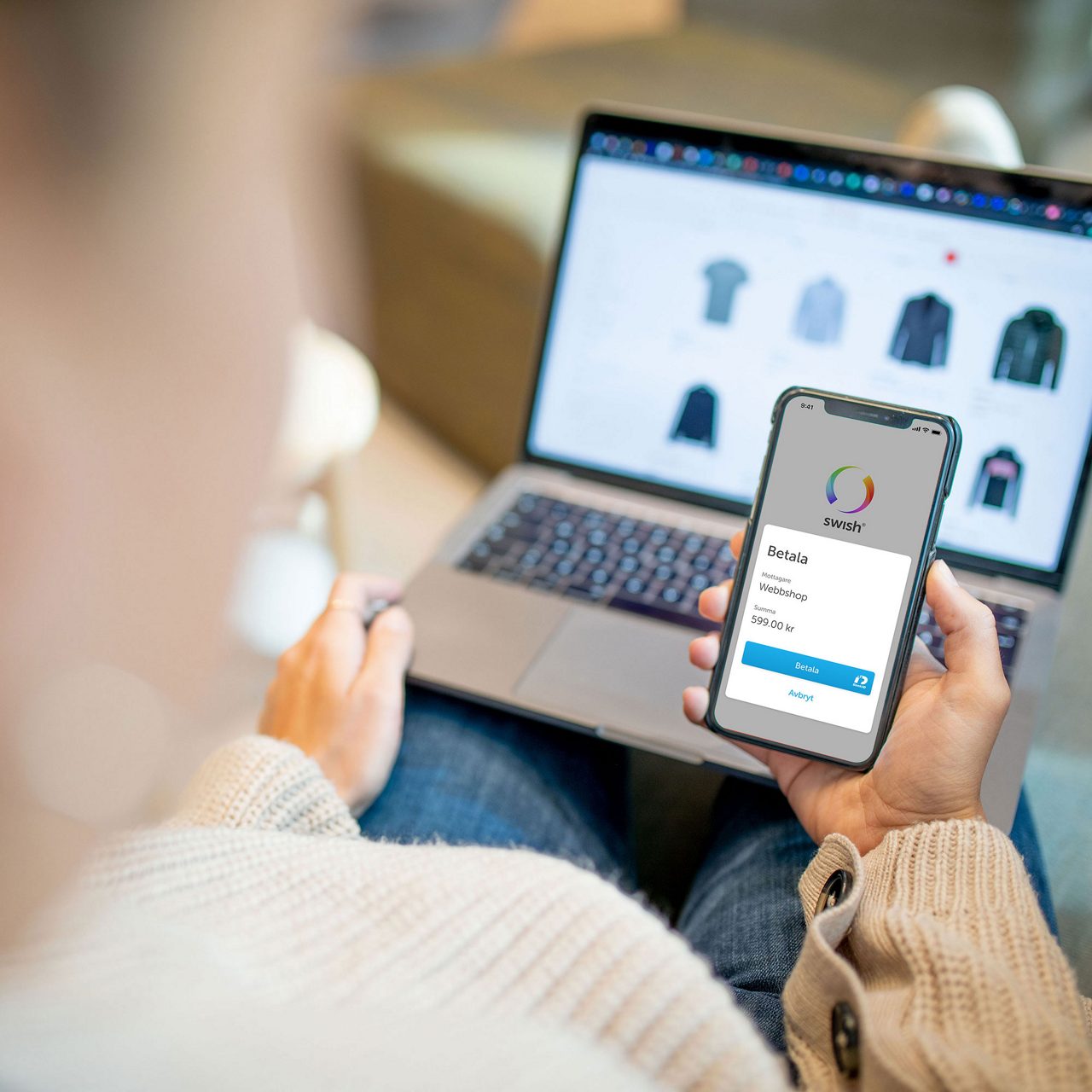 Handlar online med Swish-appen